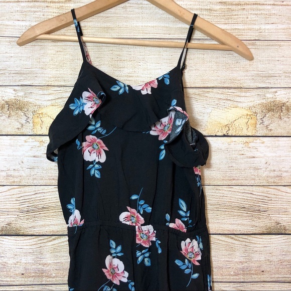 Mia Chica Black Jumpsuit Floral Sleeveless Romper - Picture 3 of 6